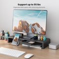 thumbnail image 4 of Support Rehausseur pour Moniteur, Klearlook Support Pliable pour Moniteur d'Ordinateur, Support d'Ordinateur à Hauteur Réglable, Rehausseur d'Étagère de Bureau avec Tiroir de Rangement et Support pour Tablette et Téléphone, 4 of 9