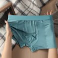 thumbnail image 3 of Underwear Men Summer Solid Color Breathable Mesh Series Flat Underwear Four Corner Mint Green L, 3 of 3