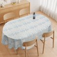 thumbnail image 5 of Oval Tablecloth 60 x 102 Inch, Vintage Geometric Leaves Tablecloth for Oval Table, Fabric Wrinkle Free Washable Waterproof Retro Tablecloth Oval Table Cloth for Kitchen Dining Room Table, 5 of 5