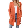 thumbnail image 1 of Timegard Cardigans pour Femmes, Côtelé, Manches Longues, Ouvert à l'Avant, Doux, Automne, Décontracté, Long Haut avec Poches, 1 of 5