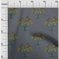 thumbnail image 1 of oneOone Organic Cotton Poplin Twill Fabric Bird & Tree Block Print Sewing Fabric BTY 42 Inch Wide, 1 of 4