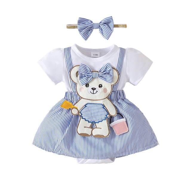 Barboteuse à Manches Courtes pour Filles, Justaucorps, Robe avec Bandeaux