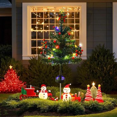 Meitianfacai Solar Christmas Decoration Light LED Christmas Tree Plug In Light Outdoor Garden Decoration Light