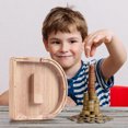 thumbnail image 3 of Agiferg Personalized Wooden Name Money Box Wooden Deposit Box Twenty Six English Letters, 3 of 6