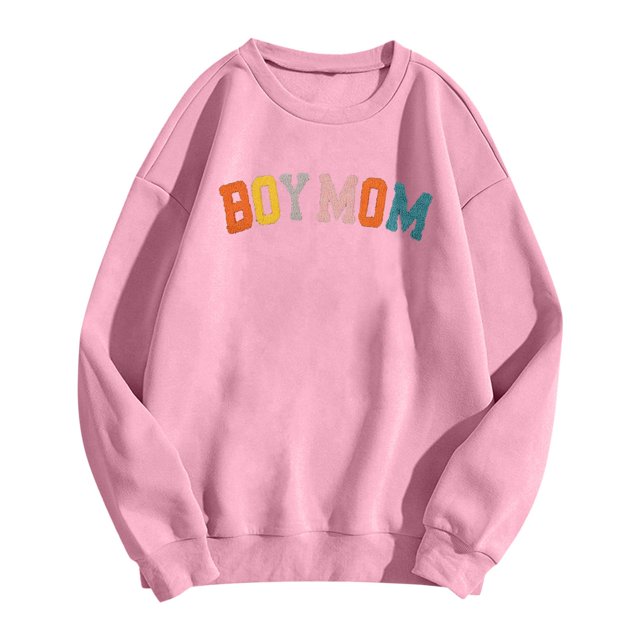 HNMKIU Chandails pour Femmes Garçon Chandail Maman Chandail pour Femmes Maman Chandail Vie de Maman Chandail pour Maman Chandail à Capuchon Mode Maman Col Rond Chandail
