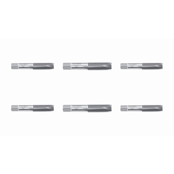 Accusize 6pcs 7/8"-9NC H.S.S. Spiral Point Tap, Plug Style, Fully Ground, 3 Flute, SPT-7/8-9x6