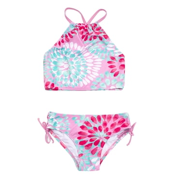 Maillots de Bain d'Été pour Filles Décontractés Tout-Petits Enfants Bébés Filles Ensemble de Maillot de Bain Mode Mignon Imprimé de Fleurs Volants Bikini 3-14 Ans