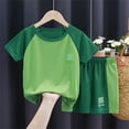 thumbnail image 2 of MIASHUI Boys Loose Athletic Short Sleeve Shirt and Active Mesh Shorts Set,Green,2-3 Years, 2 of 3