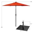 thumbnail image 2 of Gymax Parasol de Marché pour Table de Patio de 9 Pi avec 18 Lumières DEL Solaires et Base Robuste Orange, 2 of 9