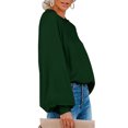 thumbnail image 4 of ZANZEA Chemises Décontractées en Soie à Manches Bouffantes à Col Rond pour Femmes, Blouse de Boîte de Nuit, Hauts, 4 of 7