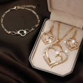 thumbnail image 2 of Love Pendant Earrings Bracelet Accessory Set Love Bracelet for Couples, 2 of 9