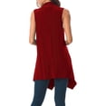 thumbnail image 4 of Sleeveless Cardigan Women Summer Lightweight Open Front Soft Draped Long Duster Vest Asymmetric Hem, 4 of 4