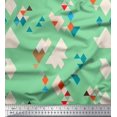 thumbnail image 1 of Soimoi Green Velvet Fabric Geometric Abstract Print Sewing Fabric Yard 58 Inch Wide, 1 of 3