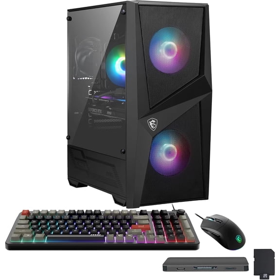 msi Codex R2 AI Gaming Desktop, Intel Core Ultra 7 265F, NVIDIA GeForce RTX 5070 12GB GDDR7, 32GB DDR5, 2TB Storage (1TB SSD+1TB Docking Station Set), Keyboard & Mouse, Wi-Fi 6E, Win 11, Black