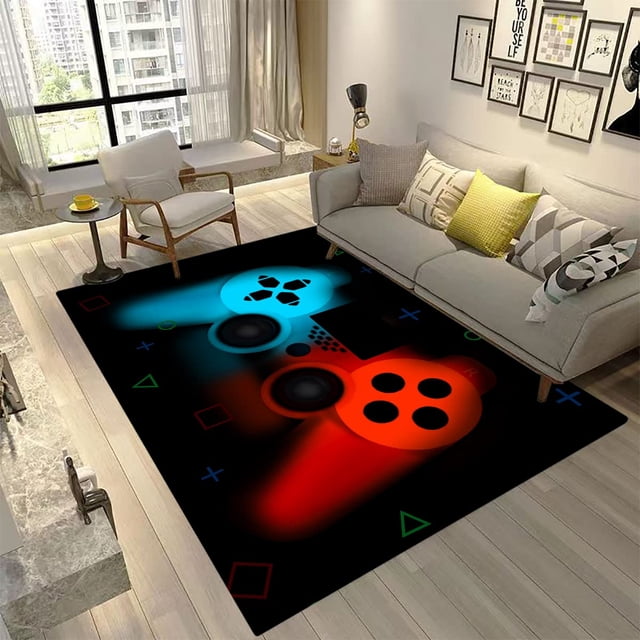 Game Controller Modern Area Rug Gaming Carpet Gamer Rug Boys Rugs Floor Mat Soft with Non-Slip Backing Home Decor Gamer Room Decor for Living Room Bedroom 60*120cm