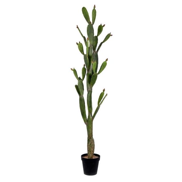 Vickerman FE191480 80 in. Green Potted Cactus Plastic Planter Pot