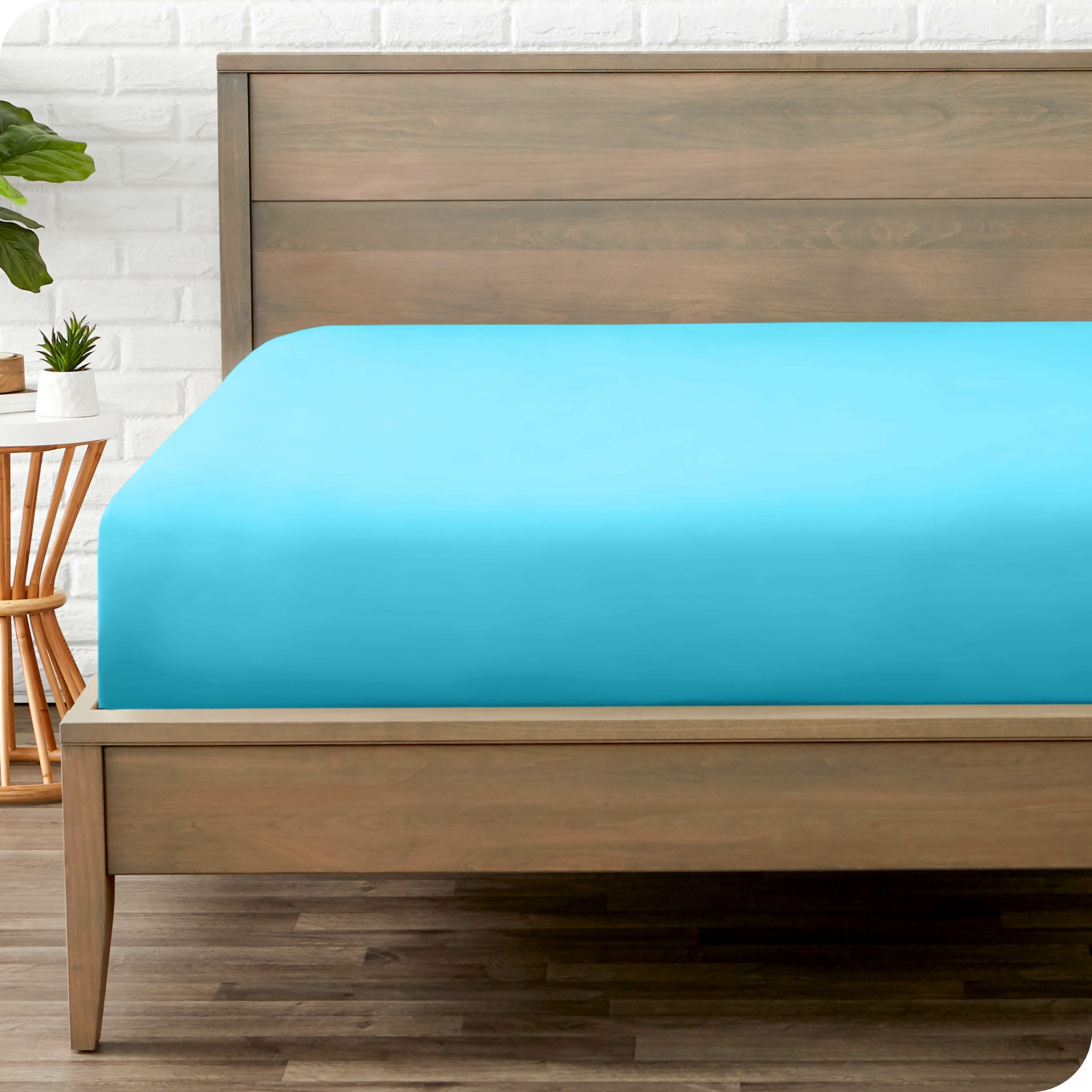 Bare Home Fitted Sheet - Premium 1800 Collection - Deep Pocket - Ultra-Soft Wrinkle Resistant - Twin XL, Aqua