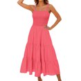 thumbnail image 2 of Robes d'Été pour Femmes 2025 Zeophrasy Robe Unie Sans Manches Col Rond Aguichant Élégante Boîte de Nuit Fête Tunique Mini Robes Décontractées Vacances Liquidation Moins de 5, 2 of 4