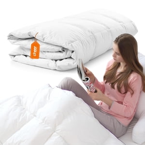 Cheer Collection Down Alternative Comforter - Ultra-Soft & Cozy Twin Size Duvet Insert, Lightweight Down Comforter for All-Season Warmth, Plush Bedding Twin Comforter, White