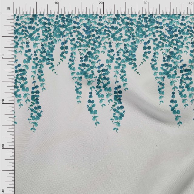 oneOone Viscose Jersey Fabric Leaves Panel Decor Fabric Printed BTY 60 Inch Wide