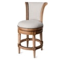 thumbnail image 1 of Maven Lane Pullman Counter Stool, Weathered Oak Finish w/ Sand Color Fabric Upholstery, 1 of 6