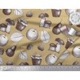 thumbnail image 2 of Soimoi Poly Georgette Fabric Mushroom, Pear Fruits Decor Fabric Printed Yard 52 Inch Wide, 2 of 3