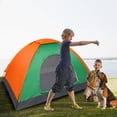 thumbnail image 4 of Tente Dôme de Camping Imperméable pour 2 Personnes pour la Randonnée en Plein Air et la Survie Orange et Vert, 4 of 9