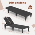 thumbnail image 3 of Costway Ensemble de 2 Chaises Longues avec Dossiers Réglables à 5 Positions, Assemblage Facile, Noir, 3 of 10