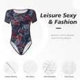 thumbnail image 4 of KLL Cool Rouge Véhicule Tout-Terrain pour Femmes Justaucorps à Manches Courtes, Justaucorps Aguichant une Pièce Col Rond Justaucorps Gainant Contrôle du Ventre-Grand, 4 of 7