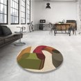 thumbnail image 4 of Ahgly Company Tapis de Zone Rond d'Intérieur Lavable à la Machine, Transitionnel, Rouge Brique de Feu, 5 Pieds Rond, 4 of 7