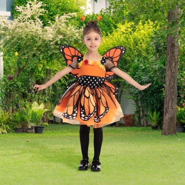 SYNCFUN Butterfly Costume pour Enfants Filles, Costume de Princesse Féerique d'Halloween pour Tout-Petit Enfant