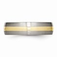 thumbnail image 4 of Incrustation d'Or 14k en Titane Gravable 6 mm, Bracelet Poli Brossé Taille 9, Bijoux Cadeaux pour Femmes, 4 of 4
