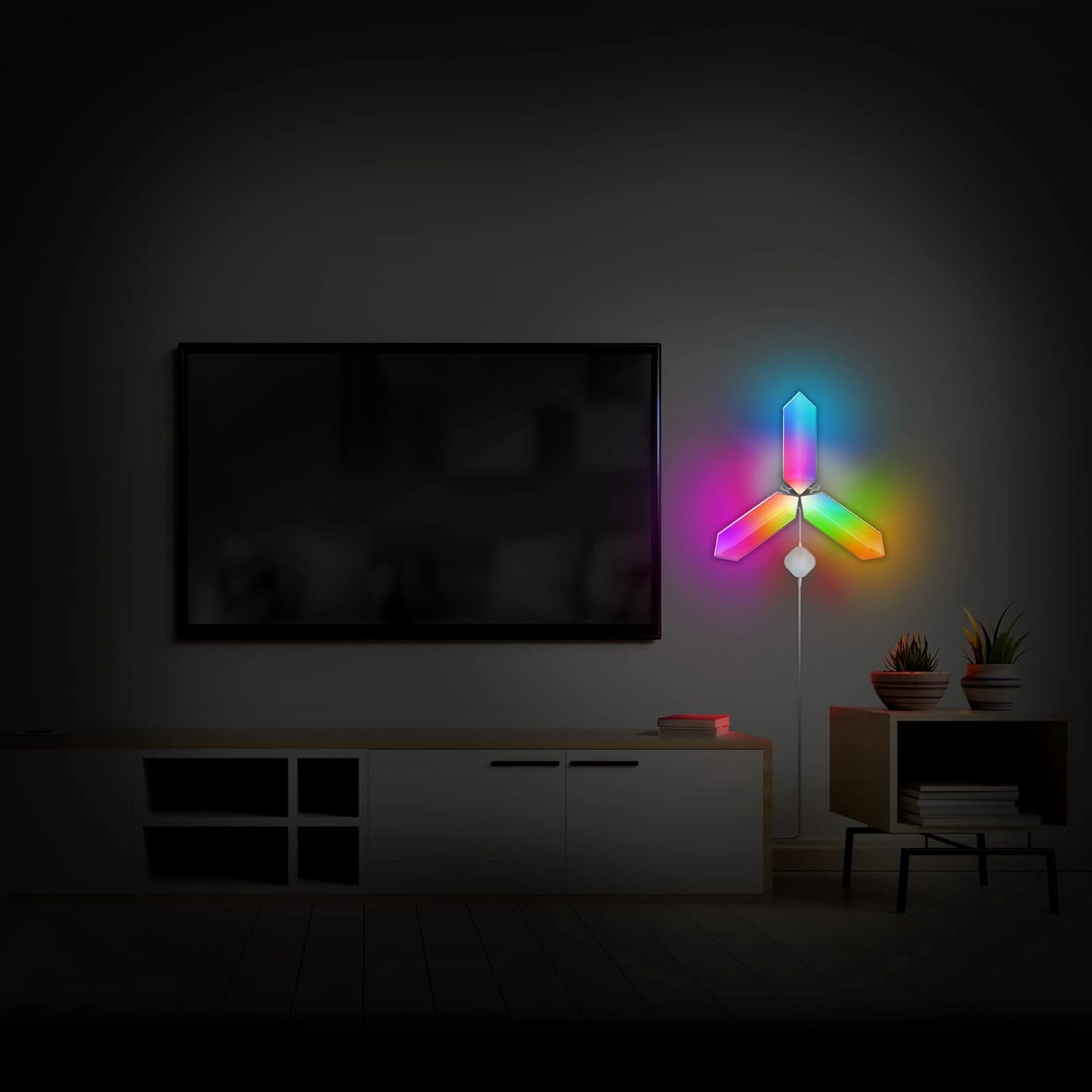 Monster Digit 3D LED Art Panels Starter Kit, 3 Modular Panels, Wi-Fi Smart Lighting, RGB, Voice Control, Sound Reactive – MLB7-1035-CAN