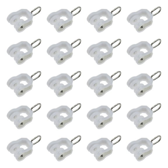 Miangastore Room Dividers Track Pulleys White 20Pcs 1.6x0.8In