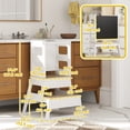thumbnail image 3 of Qaba 2 in 1 Toddler Tower Kitchen Helper w/ Chalkboard, Safety Rail, White, 3 of 10