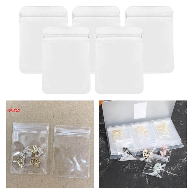 facefd PVC Jewelry Storage Organizer for Earrings Album Cards 5 Bags 5g