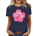 thumbnail image 1 of LUOGENLI T-shirts pour Femme pour Femmes Mode Décontractée Chemises Imprimées Col Rond Manches Courtes T-Shirt Hauts Tunique Blouse T-shirts pour Femmes T-Shirt Graphique Drôle Vêtements d'Été Bleu Marine TTG, 1 of 4