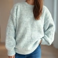 thumbnail image 5 of Besolor Sweaters for Women Fall Long Sleeve Casual Loose Knitted Solid Color Basic Pullover Sweater Tops, 5 of 5