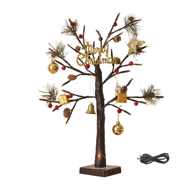 Lampe de Table Feuille d'Érable en Forme de Pomme de Pin LED de Noël Créative pour Scène