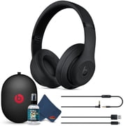 Beats Studio3 Wireless Over-Ear Noise Cancelling Bluetooth Headphones (Matte Black) with 6Ave Cleaning Kit