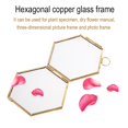 thumbnail image 2 of simhoa Modern Antique Hexagon Metal Glass Hanging Floating Photo Frame Wall Decor copper, 2 of 8