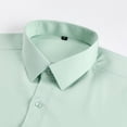 thumbnail image 4 of RXIRUCGD Chemise Cardigan pour Homme à Col Rabattu Uni, Haut de Bureau à Boutons, Vert Pâle, Taille : TP, 4 of 8