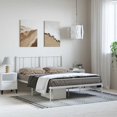thumbnail image 1 of vidaXL Metal Bed Frame with Headboard White 150x200 cm King Size, 1 of 5