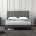 thumbnail image 2 of Costway Queen Size Upholstered Platform Bed Button Tufted Headboard Mattress Foundation, 2 of 10