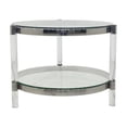 thumbnail image 1 of Funke Side Table in Silver with tempered glass, acrylic, and steel, 1 of 3