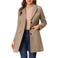 thumbnail image 1 of INSPIRE CHIC Manteaux pour Femmes Revers Cranté Manches Longues Simple Boutonnage Automne Hiver Caban 3TG Beige Foncé, 1 of 6