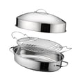 thumbnail image 1 of Siruishop Steaming Pot Baking Tray 16in with Cover Kitchen Pot Cookware Easy Carrying A, 1 of 8