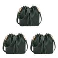 thumbnail image 2 of Maytalsory Chic Small Shopping Bucket Shoulder Bag Drawstring Purse Handbag Blue Green 22x11x19CM 3Set, 2 of 6