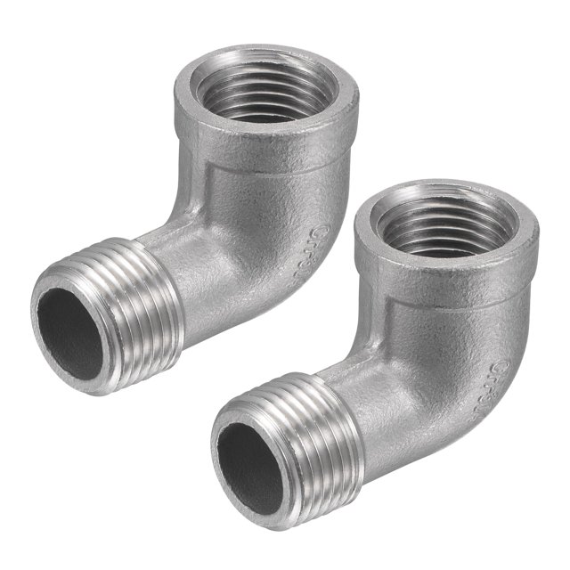 Unique Bargains 1/2 NPT Male to Female Thread Elbow Pipe Fitting 304 Stainless Steel 2 Count