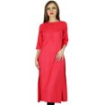 thumbnail image 1 of Bimba Kurta Kurti Droite en Rayonne pour Femmes, Manches 3/4, Blouse Décontractée d'Été, 1 of 8